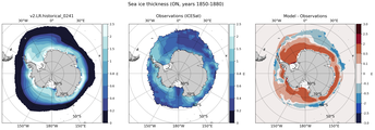ON Climatology Map of Southern-Hemisphere Sea-Ice Thickness.