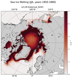 JJA JJA Climatology Map of Northern-Hemisphere Sea Ice Melting