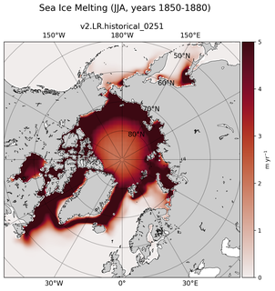 JJA JJA Climatology Map of Northern-Hemisphere Sea Ice Melting