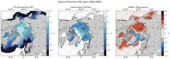 FM Climatology Map of Northern-Hemisphere Sea-Ice Thickness.
