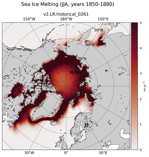 JJA JJA Climatology Map of Northern-Hemisphere Sea Ice Melting
