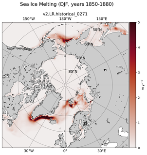 DJF DJF Climatology Map of Northern-Hemisphere Sea Ice Melting