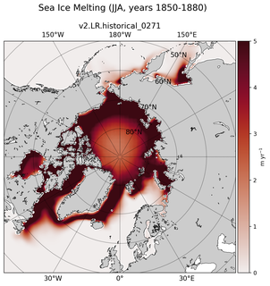 JJA JJA Climatology Map of Northern-Hemisphere Sea Ice Melting