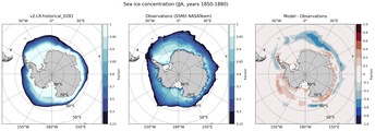 JJA Climatology Map of Southern-Hemisphere Sea-Ice Concentration. <br> Observations: SSM/I NASATeam