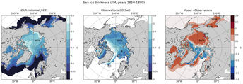 FM Climatology Map of Northern-Hemisphere Sea-Ice Thickness.