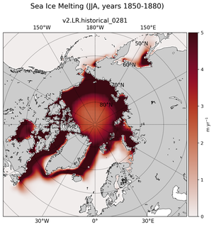 JJA JJA Climatology Map of Northern-Hemisphere Sea Ice Melting