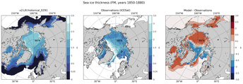 FM Climatology Map of Northern-Hemisphere Sea-Ice Thickness.