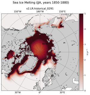 JJA JJA Climatology Map of Northern-Hemisphere Sea Ice Melting