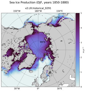 DJF DJF Climatology Map of Northern-Hemisphere Sea Ice Production