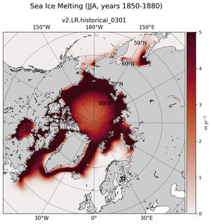 JJA JJA Climatology Map of Northern-Hemisphere Sea Ice Melting