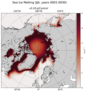 JJA JJA Climatology Map of Northern-Hemisphere Sea Ice Melting